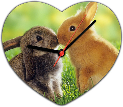 40% OFF on Lovely Collection Cute Bunnies Love Analog Wall Clock Green