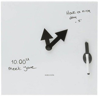 Karlsson Magnetic Whiteboard Black Marker Analog Wall Clock White Karlsson Magnetic Whiteboard Black Marker Analog Wall Clock White