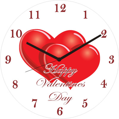 Panache Beautiful Hearts Valentine Analog 20 cm Dia Wall Clock Multicolor