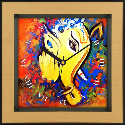 31% OFF on Shopping Monster Lord Ganesha Religious Analog Wall Clock Light Brown