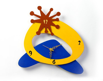 30% OFF on Ek Number Stylish UFO Hand Painted Analog Wall Clock Blue, Yellow