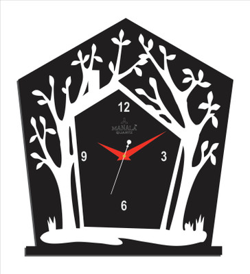 Manala Times Acrylic Fancy Analog Wall Clock Black Manala Times Acrylic Fancy Analog Wall Clock Black
