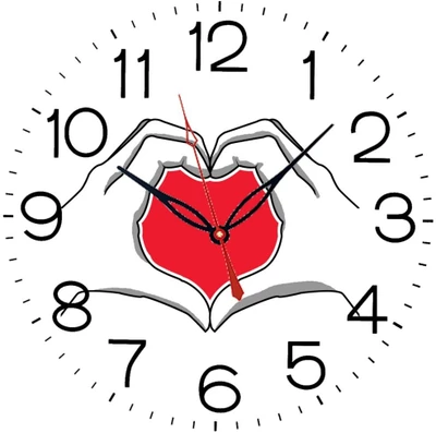 28% OFF on Ellicon 75 Heart Hand Analog Wall Clock White 28% OFF on Ellicon 75 Heart Hand Analog Wall Clock White