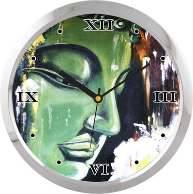 31% OFF on Shopping Monster Lord Buddha Religious Analog Wall Clock Silver
