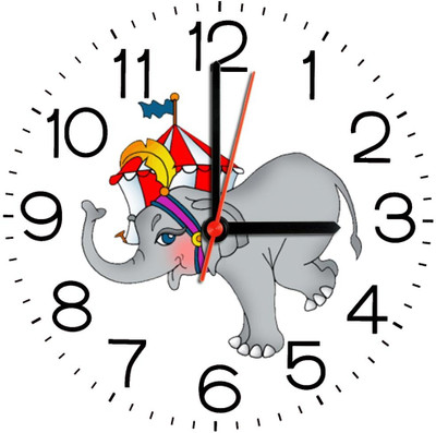 28% OFF on Ellicon 219 Circus Elephant Analog Wall Clock White