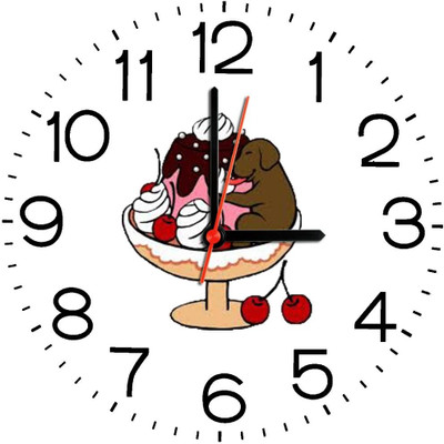 23% OFF on Ellicon B194 Chocolate And Icecream Analog Wall Clock White