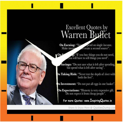 50% OFF on Moneysaver Warren Buffett Quotes Analog Wall Clock Multicolour