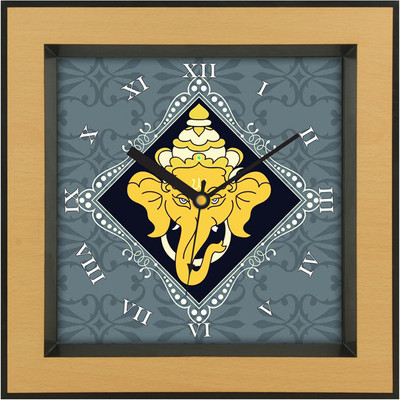 31% OFF on Shopping Monster Lord Ganesha Religious Analog Wall Clock Light Brown