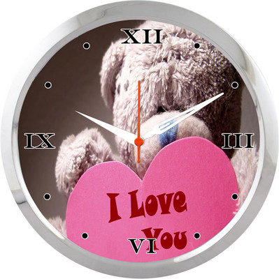 31% OFF on Shopping Monster Love You Teddy Designer Analog Wall Clock Silver