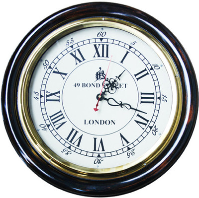E-Studio London Analog Wall Clock Brown, Black E-Studio London Analog Wall Clock Brown, Black