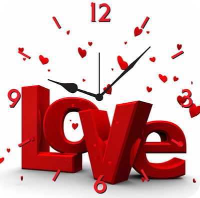 FurnishFantasy Love Analog Wall Clock Multicolor