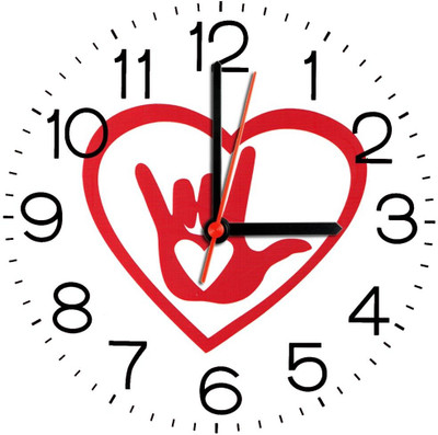 28% OFF on Ellicon 180 I Love Sign With Heart Analog Wall Clock White