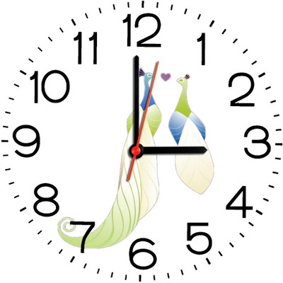23% OFF on Ellicon B344 Love Peacock Couple Analog Wall Clock Multicolor