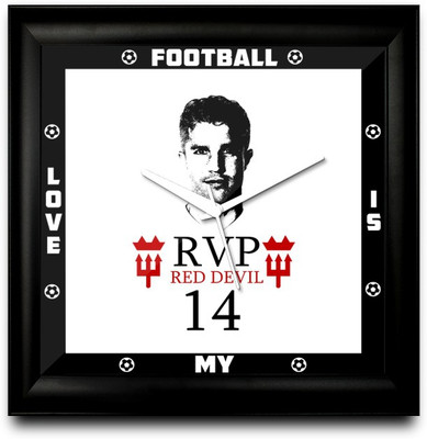 73% OFF on ShopMantra Robin Van Persie Manchester United F.C Square Analog Wall Clock Black