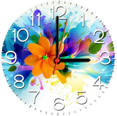 28% OFF on Ellicon 378 Flower Splash Pattern Analog Wall Clock White