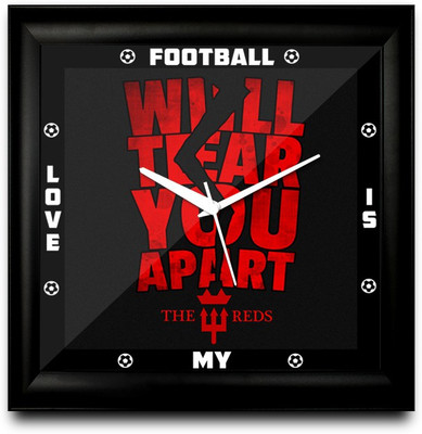 73% OFF on ShopMantra Manchester United The Reds Square Analog Wall Clock Black