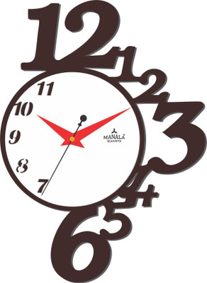 Manala Times Acrylic Fancy - 817 Analog Wall Clock Brown Manala Times Acrylic Fancy - 817 Analog Wall Clock Brown