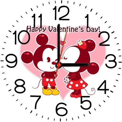 23% OFF on Ellicon B273 Mickey And Minnie Valentine By Kiss Analog Wall Clock White 23% OFF on Ellicon B273 Mickey And Minnie Valentine By Kiss Analog Wall Clock White