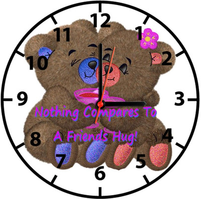 28% OFF on Ellicon 19 Nothing Compares To A Friend Hug Analog Wall Clock White