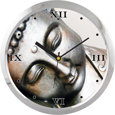 31% OFF on Shopping Monster Lord Buddha Religious Analog Wall Clock Silver