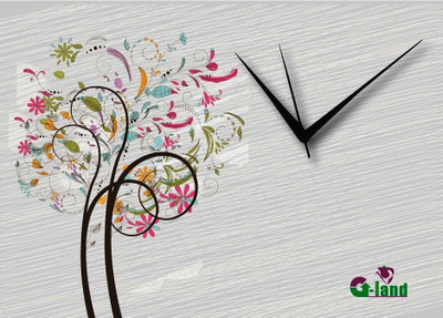 27% OFF on G-land Wooden Print 178DEZ Analog Wall Clock Multicolor
