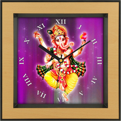 31% OFF on Shopping Monster Lord Ganesha Religious Analog Wall Clock Light Brown