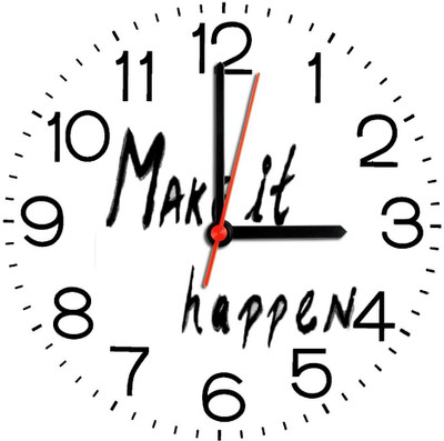 28% OFF on Ellicon 308 Make It Happen Analog Wall Clock White