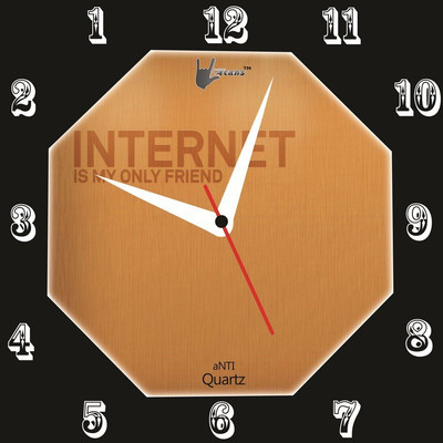 55% OFF on Lycans Anti 0062 Analog Wall Clock Brown, Black