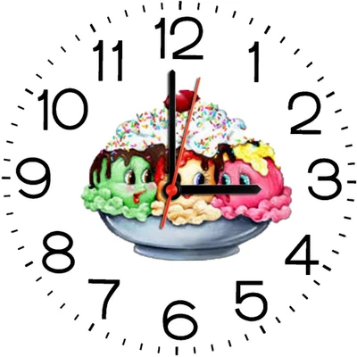 23% OFF on Ellicon B184 Funny Icecream Analog Wall Clock White