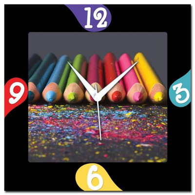 72% OFF on Amore Color Pencils Analog Wall Clock Multicolor