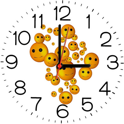 23% OFF on Ellicon B109 Smilies Faces Analog Wall Clock White