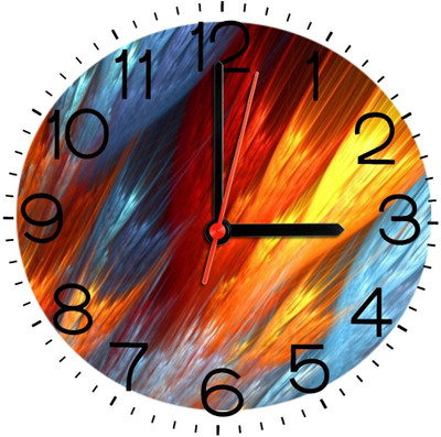 28% OFF on Ellicon 226 Colorful Fire Design Analog Wall Clock White 28% OFF on Ellicon 226 Colorful Fire Design Analog Wall Clock White
