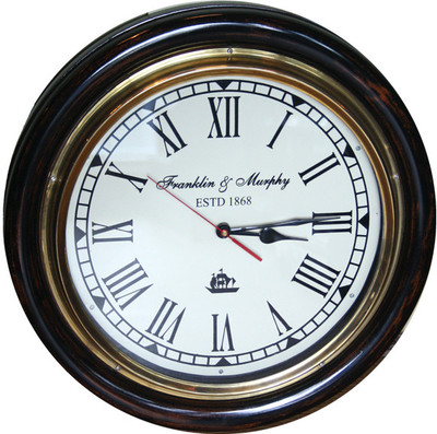 E-Studio Franklin and Murphy Analog Wall Clock Black, Brass E-Studio Franklin and Murphy Analog Wall Clock Black, Brass