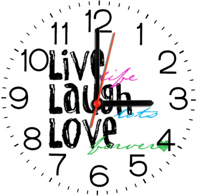 28% OFF on Ellicon 246 Livelaugh Love Analog Wall Clock White