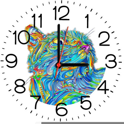 23% OFF on Ellicon B140 Big Amazing Cat Colorful Analog Wall Clock White 23% OFF on Ellicon B140 Big Amazing Cat Colorful Analog Wall Clock White
