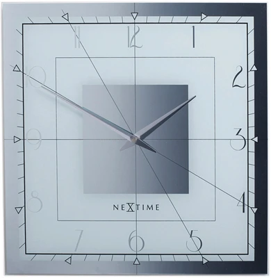 Nextime Fancy Square Analog Wall Clock Grey Nextime Fancy Square Analog Wall Clock Grey