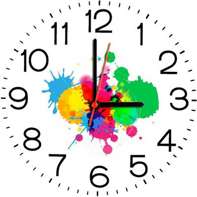 23% OFF on Ellicon B385 Splash Colorful Analog Wall Clock White