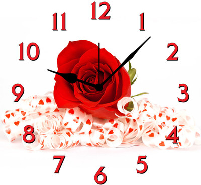 50% OFF on FurnishFantasy Red Rose and Ribbons Analog Wall Clock Multicolor 50% OFF on FurnishFantasy Red Rose and Ribbons Analog Wall Clock Multicolor