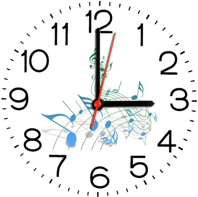 28% OFF on Ellicon 321 Cropped Music Note Analog Wall Clock White