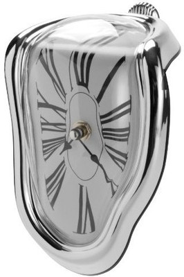 30% OFF on ThinkFunky Melting Analog Wall Clock Silver White