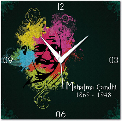 70% OFF on WebPlaza Mahatma Gandhi Analog Wall Clock Multicolor