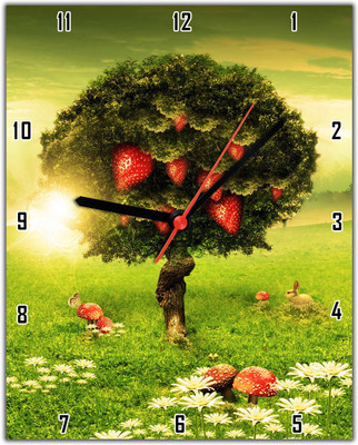 40% OFF on Lovely Collection Good Future Fruitful Tree Analog Wall Clock Multicolor