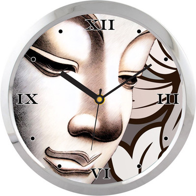 31% OFF on Shopping Monster Lord Buddha Religious Analog Wall Clock Silver