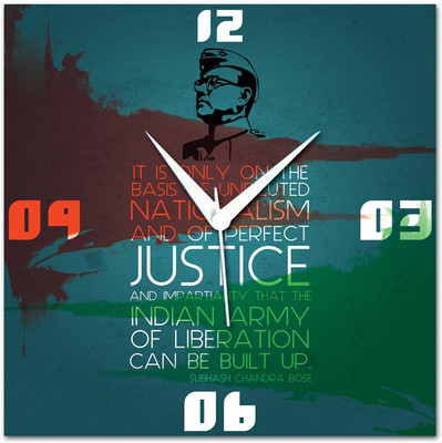 70% OFF on WebPlaza Subhas Chandra Bose Analog Wall Clock Multicolor