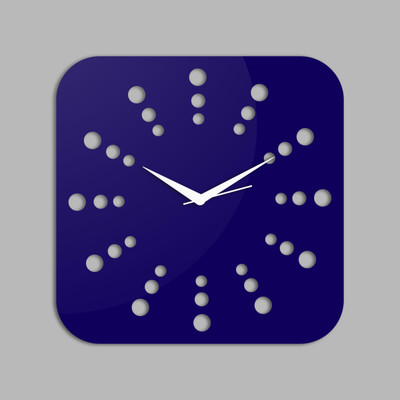 70% OFF on Creative Width Décor Polka In Square Style 2 Analog Wall Clock Blue