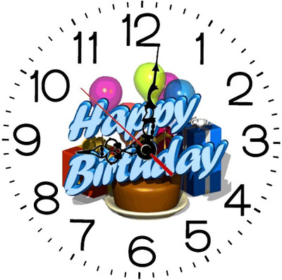 28% OFF on Ellicon 251 Happy Birthday Analog Wall Clock White