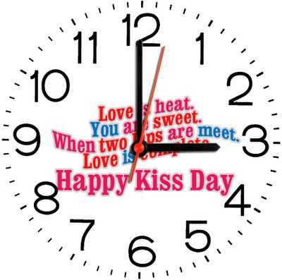 28% OFF on Ellicon 285 Happy Kiss Day Analog Wall Clock White