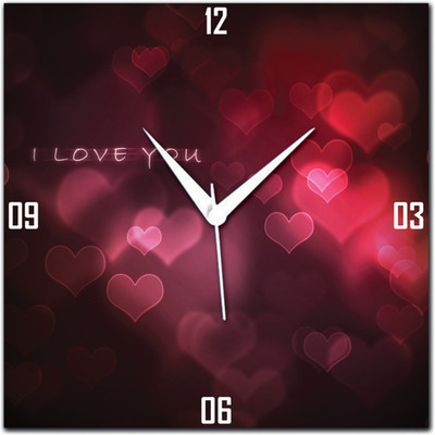 72% OFF on Amore Love Heart 113699 Analog Wall Clock Maroon