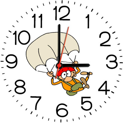 23% OFF on Ellicon B257 Parachute Cartoon Analog Wall Clock White