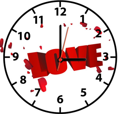 28% OFF on Ellicon 21 Love Red Heart Analog Wall Clock White